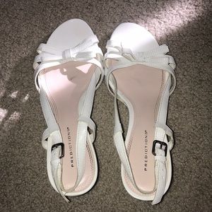 White formal wedges
